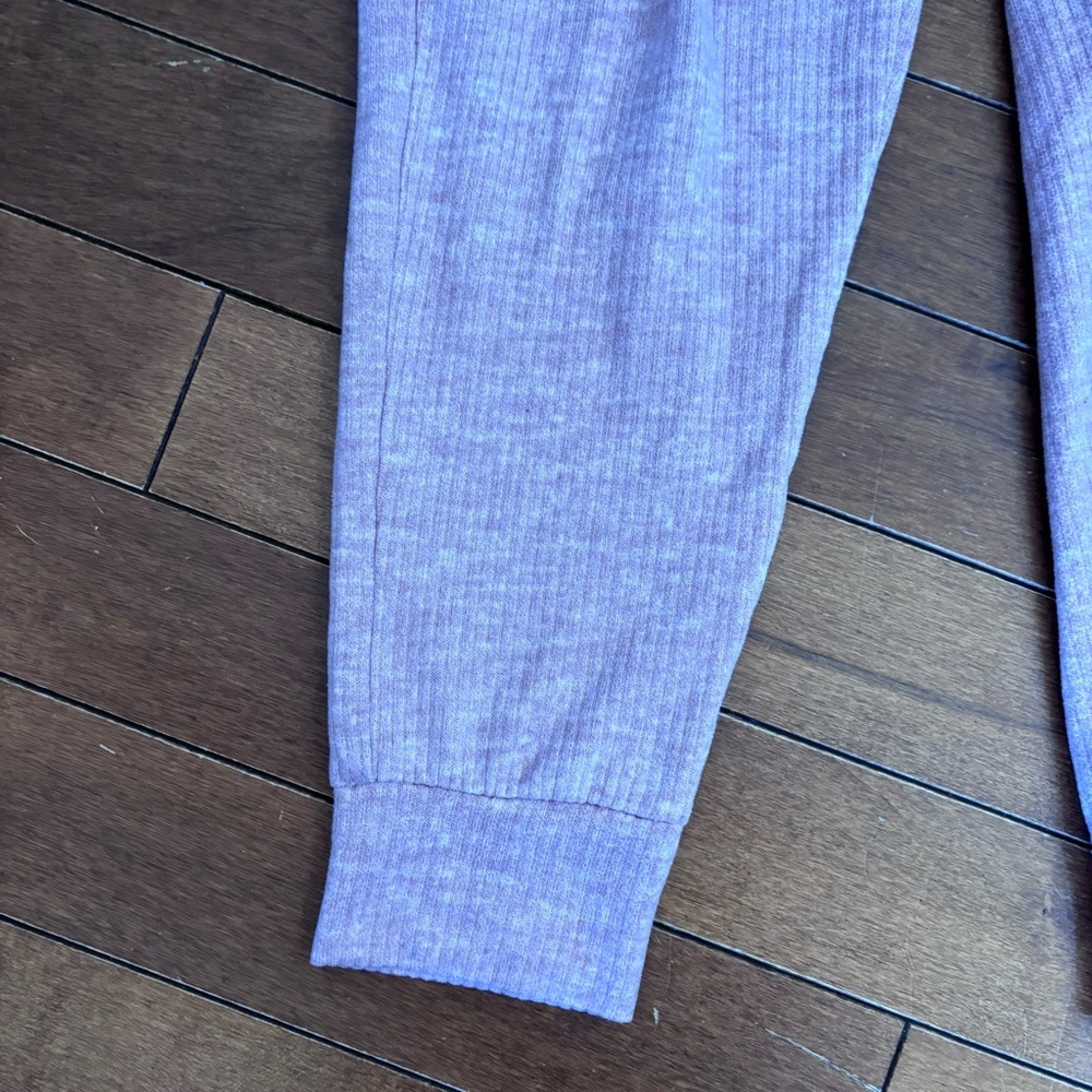 Jockey Pink Ribbed Joggers Sleep Pants Sweatpants Small - Picture 2 of 9